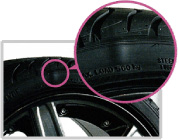 タイヤの横の膨らみ